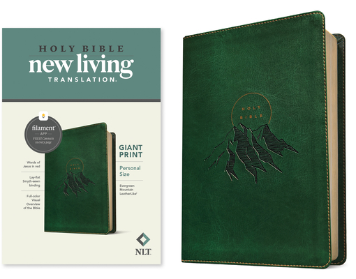 NLT Personal Size Giant Print Bible, Filament-Enabled Edition (Leatherlike, Evergreen Mountain, Red Letter) Cover Image