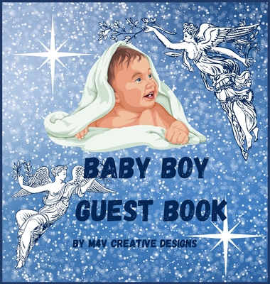 Baby boy guest book: Adorable baby boy guest book for baby shower or baptism. Cover Image