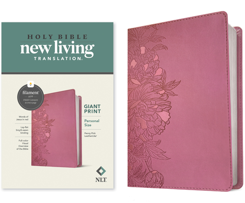 NLT Personal Size Giant Print Bible, Filament Enabled Edition (Red Letter, Leatherlike, Peony Pink) By Tyndale (Created by) Cover Image