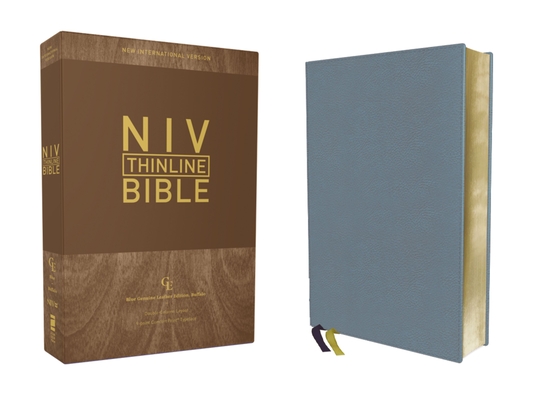Niv, Thinline Bible, Genuine Leather, Buffalo, Blue, Red Letter