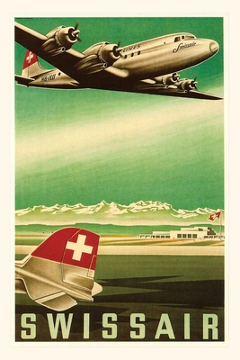 Vintage Journal Swiss Airline Travel Poster Cover Image