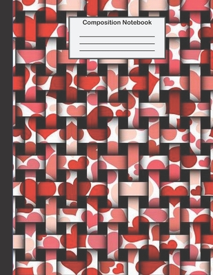 Composition Notebook: College Ruled - 8.5 x 11 Inches - 100 Pages - Woven Heart Design Cover Image