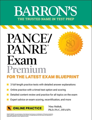 PANCE/PANRE Exam Premium: 3 Practice Tests + Comprehensive Review + Online Practice (Barron's Test Prep) By Nina Multak, Ph.D., PA-C, DFAAPA Cover Image