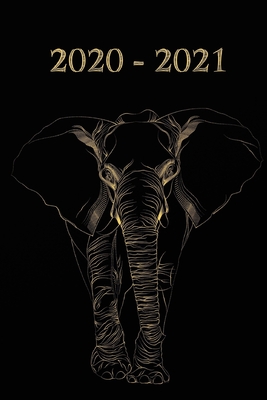 2020 - 2021: Schwarz Gold Elefant Cover - Wochenkalender für 2 Jahre - Kalender - Zielsetzung - Zeitmanagement - Produktivität - Te Cover Image