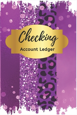 Checking Account Ledger: Check Book Ledger, 6 Column Payment Record, Tracker Log Book, Cute Purple Check Register, Personal Checking Account Ba By Nine Journal Cover Image