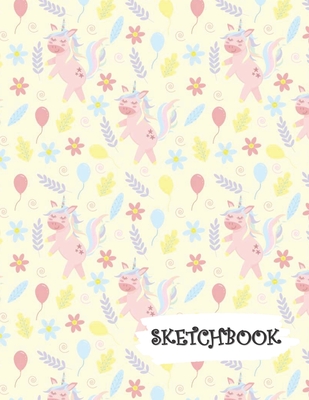 Sketchbook: Cute Kawaii Pink Unicorn Sketch Book for Kids