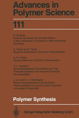 Polymer Synthesis (Advances in Polymer Science #111) Cover Image