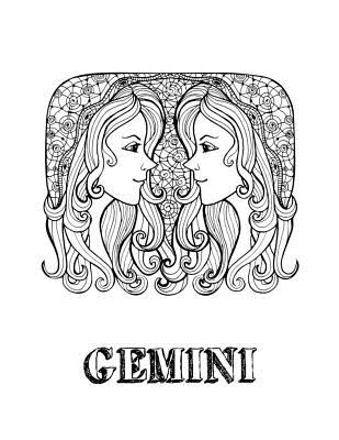 Gemini: Coloring Book with Three Different Styles of All Twelve Signs of the Zodiac. 36 Individual Coloring Pages. 8.5 x 11 By Blank Slate Journals Cover Image
