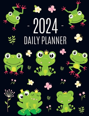 Frog Planner 2024: Funny Amphibian Monthly Agenda January-December Organizer (12 Months) Cute Green Water Animal Scheduler Cover Image