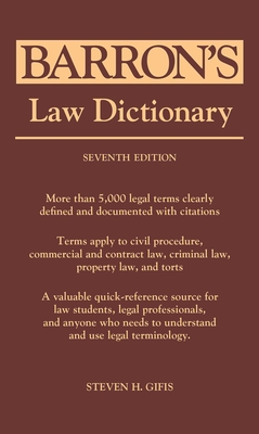 Law Dictionary By Steven H. Gifis Cover Image