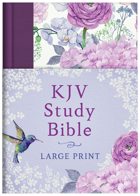 KJV Study Bible - Large Print [Hummingbird Lilacs] (King James Bible) By Compiled by Barbour Staff Cover Image