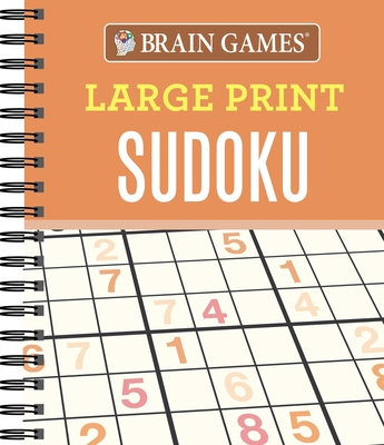 Brain Games - Large Print Sudoku (Orange) Cover Image