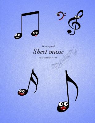 Wide Spaced Sheet Music for Composition: 10 Staves Per Page