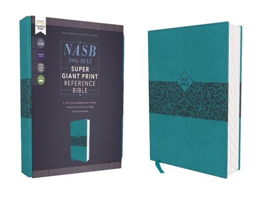 Nasb, Super Giant Print Reference Bible, Leathersoft, Teal, Red Letter Edition, 1995 Text, Comfort Print Cover Image