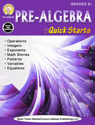 Pre-Algebra Quick Starts, Grades 6 - 12 Cover Image