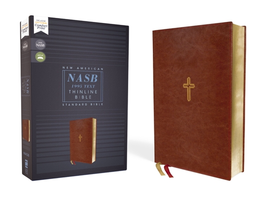 Nasb, Thinline Bible, Leathersoft, Brown, Red Letter Edition, 1995 Text, Comfort Print Cover Image
