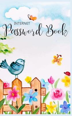 Internet Password Book: Never Forget a Password Again! 5 X 8 Bird and Butterflies in the Spring Garden Design, Small Password Book with Tabbed Cover Image