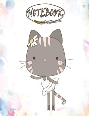 Notebook: Grey cute cats on pastel cover and Dot Graph Line Sketch pages, Extra large (8.5 x 11) inches, 110 pages, White paper, By F. Funny Cover Image