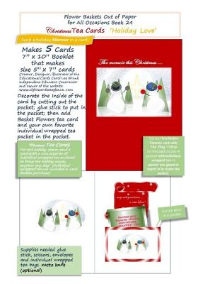 FLOWER BASKETS OUT OF PAPER FOR ALL OCCASIONS Book 24: Christmas Tea Cards Holiday Love Cover Image