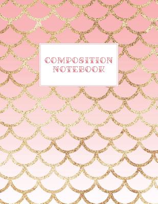 Composition Notebook: Wide-Ruled Coral Mermaid Style Fish Scale Design By Happy Print Press Cover Image