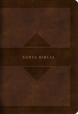 RVR 1960 Biblia letra grande tamaño manual edición tierra santa, café símil piel Mass Market Cover Image