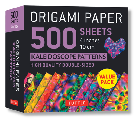 Origami Paper 500 Sheets Kaleidoscope Patterns 4 (10 CM): Tuttle Origami Paper: Double-Sided Origami Sheets Printed with 12 Different Colorful Pattern Cover Image