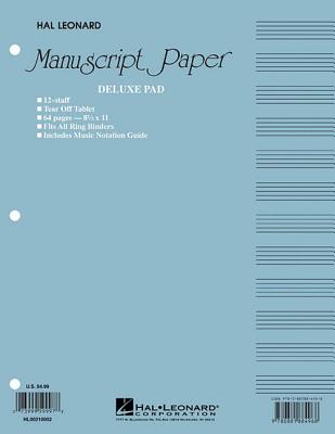 Manuscript Paper (Deluxe Pad)(Blue Cover) By Hal Leonard Corp (Created by) Cover Image