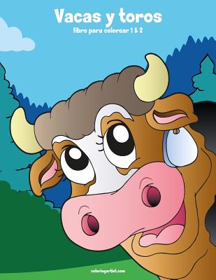 Vacas y toros libro para colorear 1 & 2 Cover Image