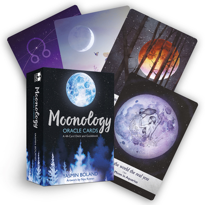 Moonology Oracle Cards: A 44-Card Deck and Guidebook By Yasmin Boland, Nyx Rowan (Illustrator) Cover Image