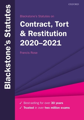 Blackstone's Statutes on Contract, Tort & Restitution 2020-2021 Cover Image