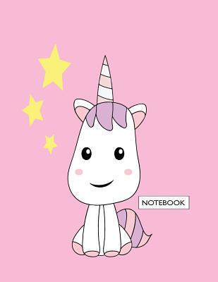 Notebook: Cute unicorn on pink cover and Dot Graph Line Sketch pages, Extra large (8.5 x 11) inches, 110 pages, White paper, Ske Cover Image