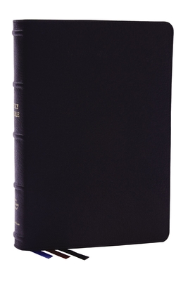 Nkjv, Large Print Thinline Reference Bible, Blue Letter, MacLaren Series, Genuine Leather, Black, Thumb Indexed, Comfort Print: Holy Bible, New King J By Thomas Nelson Cover Image