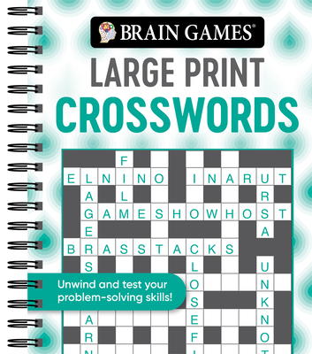 Brain Games - Large Print Crosswords (Swirls) Cover Image