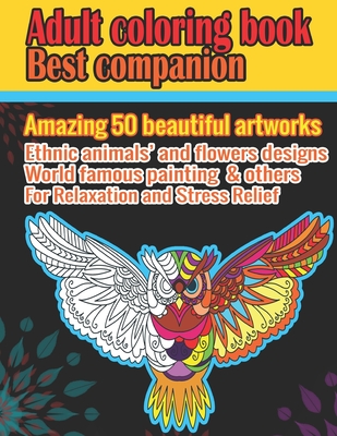Animals Coloring Book 50 Unique designs: Stress Reliving and