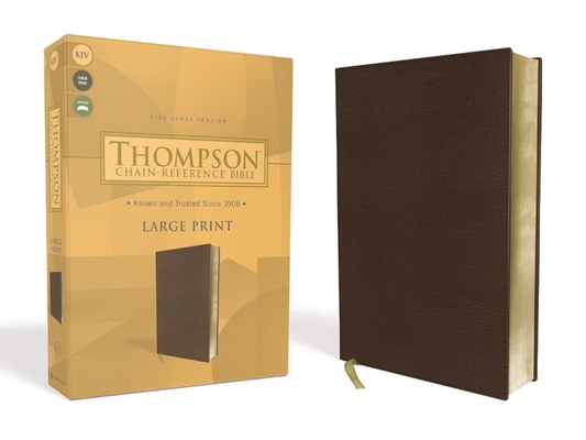 Kjv, Thompson Chain-Reference Bible, Large Print, Leathersoft, Brown, Red Letter By Frank Charles Thompson (Editor), Zondervan Cover Image