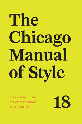 The Chicago Manual of Style, 18th Edition Cover Image