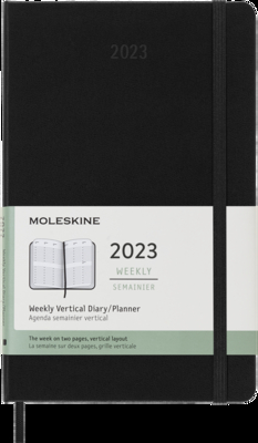 Moleskine 2023 Weekly Vertical Planner, 12M, Large, Black, Hard Cover (5 x 8.25) By Moleskine Cover Image