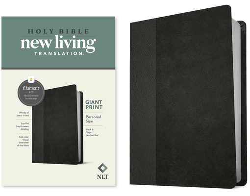NLT Personal Size Giant Print Bible, Filament Enabled Edition (Red Letter, Leatherlike, Black/Onyx) By Tyndale (Created by) Cover Image