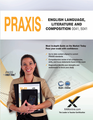 Praxis English Language, Literature and Composition 0041, 5041 Book and Online Cover Image