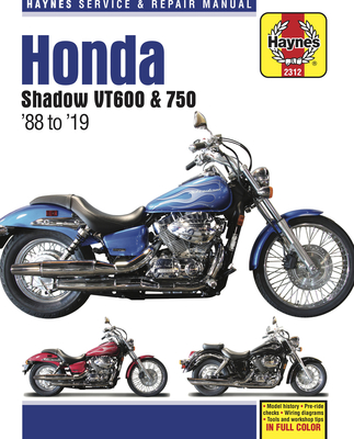 Honda Shadow VT600 & 750 - '88 to '19: - Model history - Pre-ride checks - Wiring diagrams - Tools and workshop tips (Haynes Service & Repair Manual) Cover Image