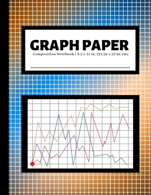 Graph Paper Composition Notebook: 4x4 Quad Ruled Graphing Grid Paper - Math and Science Notebooks - 100 Pages - Blue Orange Cover Image
