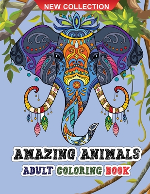 Amazing animals adult coloring book: Amazing coloring book for adults wild and domestic animals for relaxation Cover Image