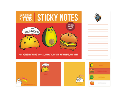 Exploding Kittens Sticky Notes: 488 Notes Featuring Tacocat, Avocato, Royale with Fleas, and More By Exploding Kittens LLC Cover Image