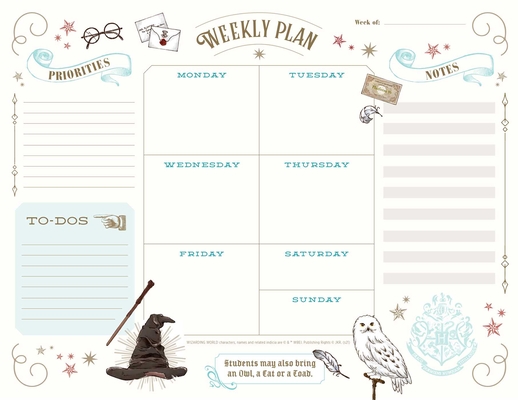 Harry Potter: Weekly Planner Notepad: (Harry Potter School Planner, Harry Potter Gift, Harry Potter Stationery, Undated Planner) By Insights Cover Image