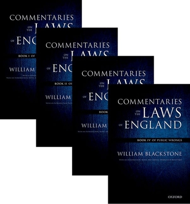 The Oxford Edition of Blackstone's: Commentaries on the Laws of England: Book I, II, III, and IV Pack By William Blackstone, Ruth Paley (Editor) Cover Image