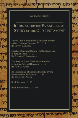 Journal for the Evangelical Study of the Old Testament, 2.1 By Stephen Andrews (Editor) Cover Image