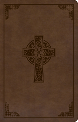Cover for KJV Large Print Personal Size Reference Bible, Brown Celtic Cross LeatherTouch