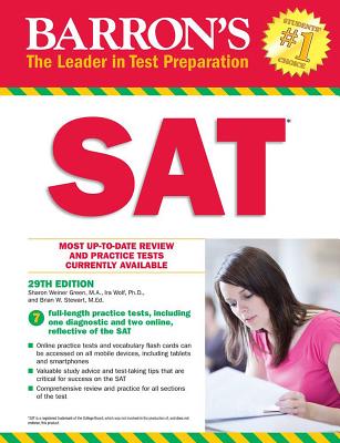 Barron's SAT with Online Tests (Barron's Test Prep) By M.A. Green, Sharon Weiner, Ph.D. Wolf, Ira K., M.Ed. Stewart, Brian W. Cover Image