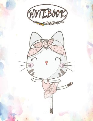 Notebook: Green cute cats on pastel cover and Dot Graph Line Sketch pages, Extra large (8.5 x 11) inches, 110 pages, White paper By F. Funny Cover Image