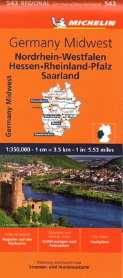 Germany Midwest Map 543 By Michelin Cover Image